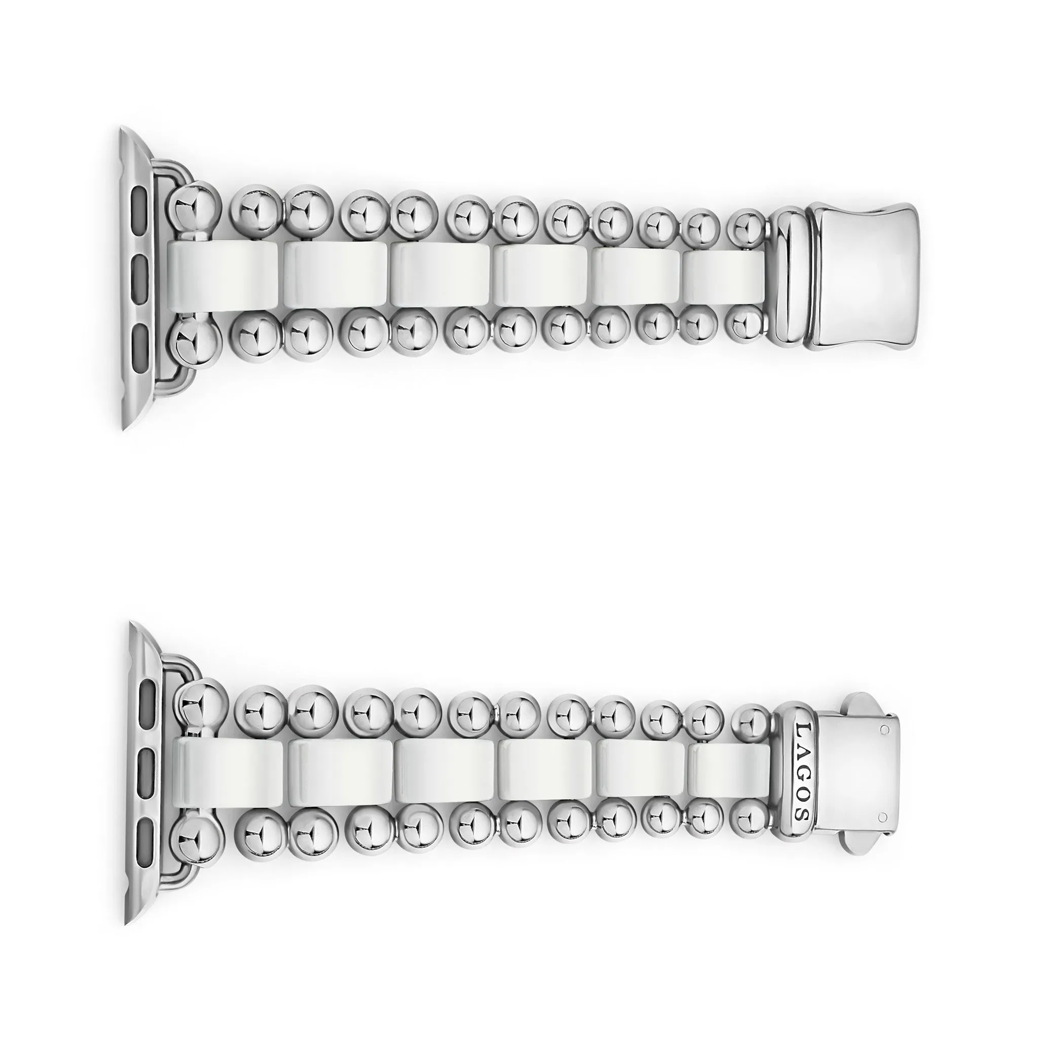 Smart Caviar White Ceramic and Stainless Steel Watch Bracelet-38-45mm