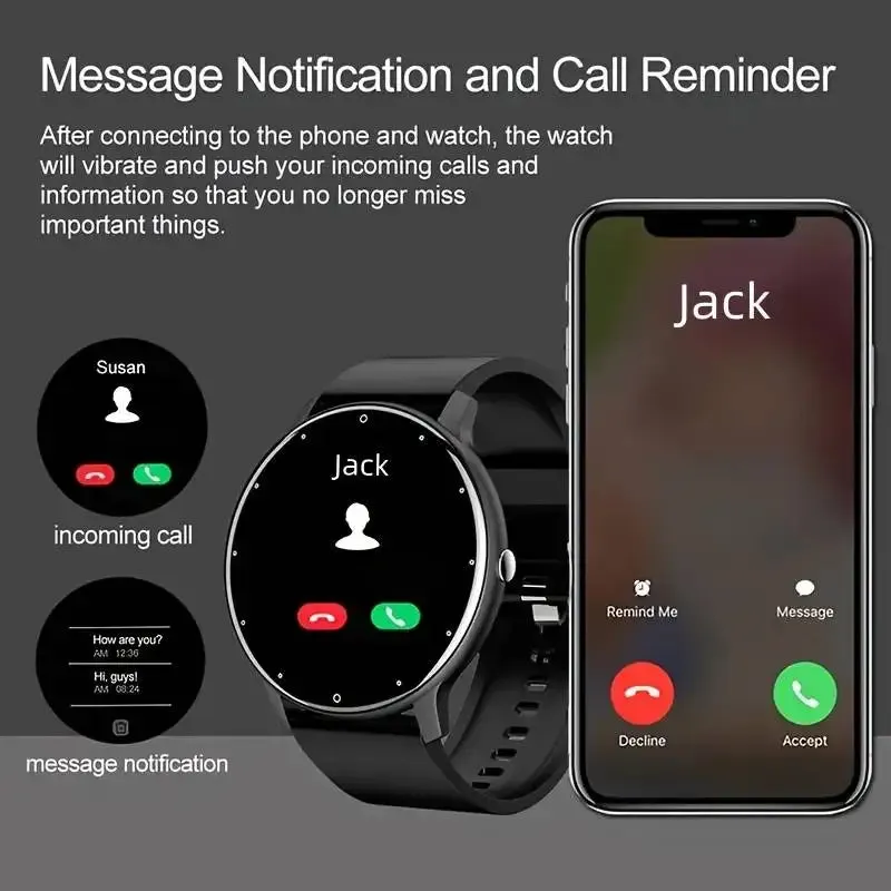 Smart watch, wireless calling/dial, multi-Sport mode, calling reminder and rejection,for iPhone/Andriod