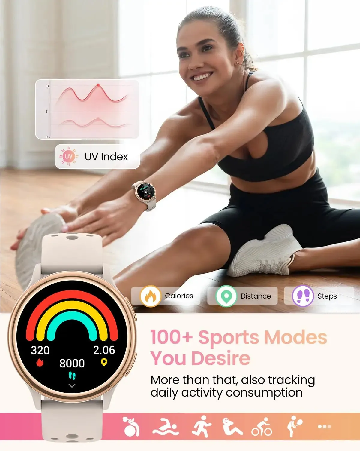 Smart Watches for Women [400 Watch Faces/Calls/Female Health], 1.27" Fitness Tracker Smartwatch for iPhone ＆ Android, Activity T