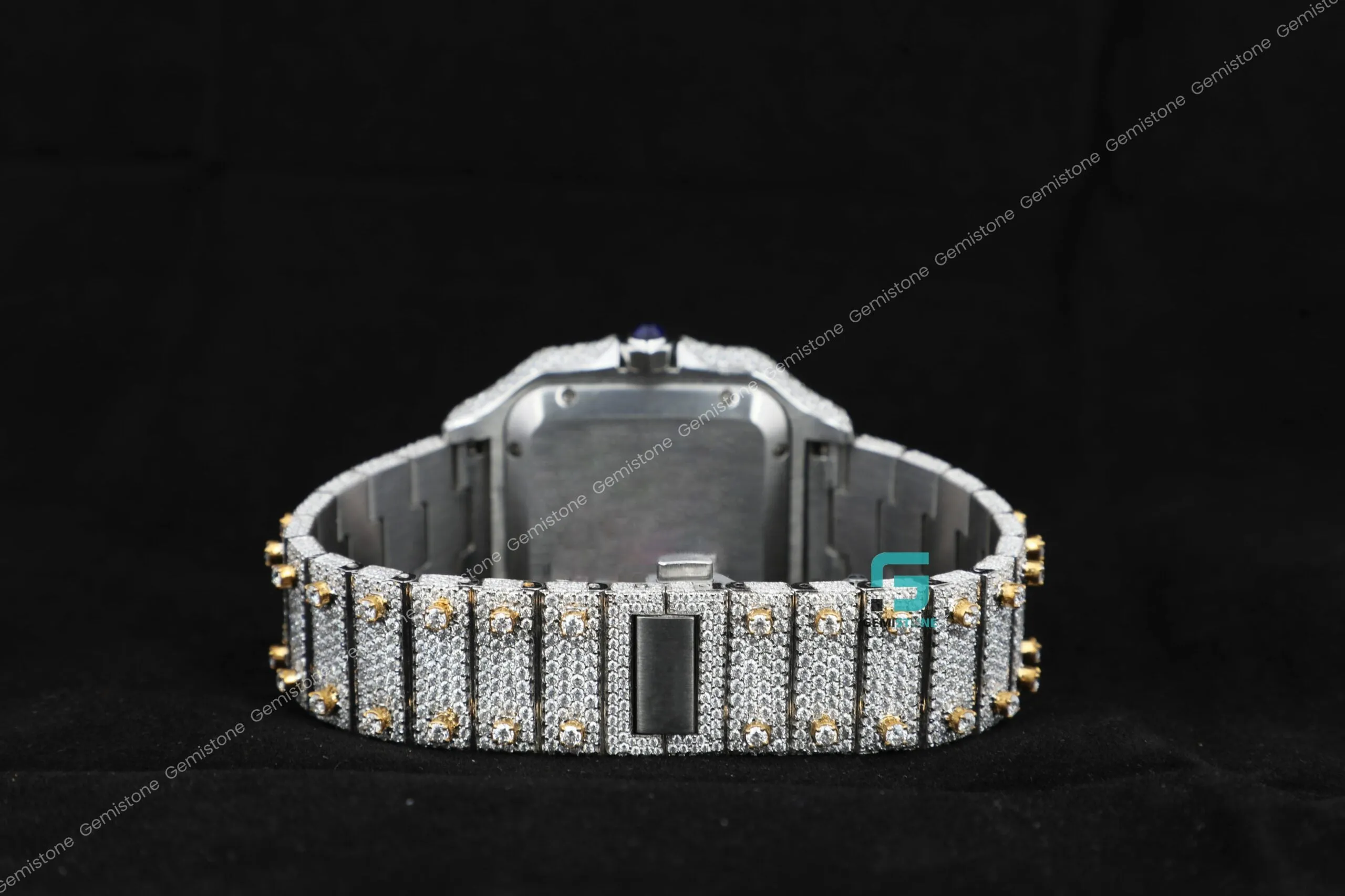 Stainless Steel VVS Fully Bust Down Iced Out Moissanite Watch