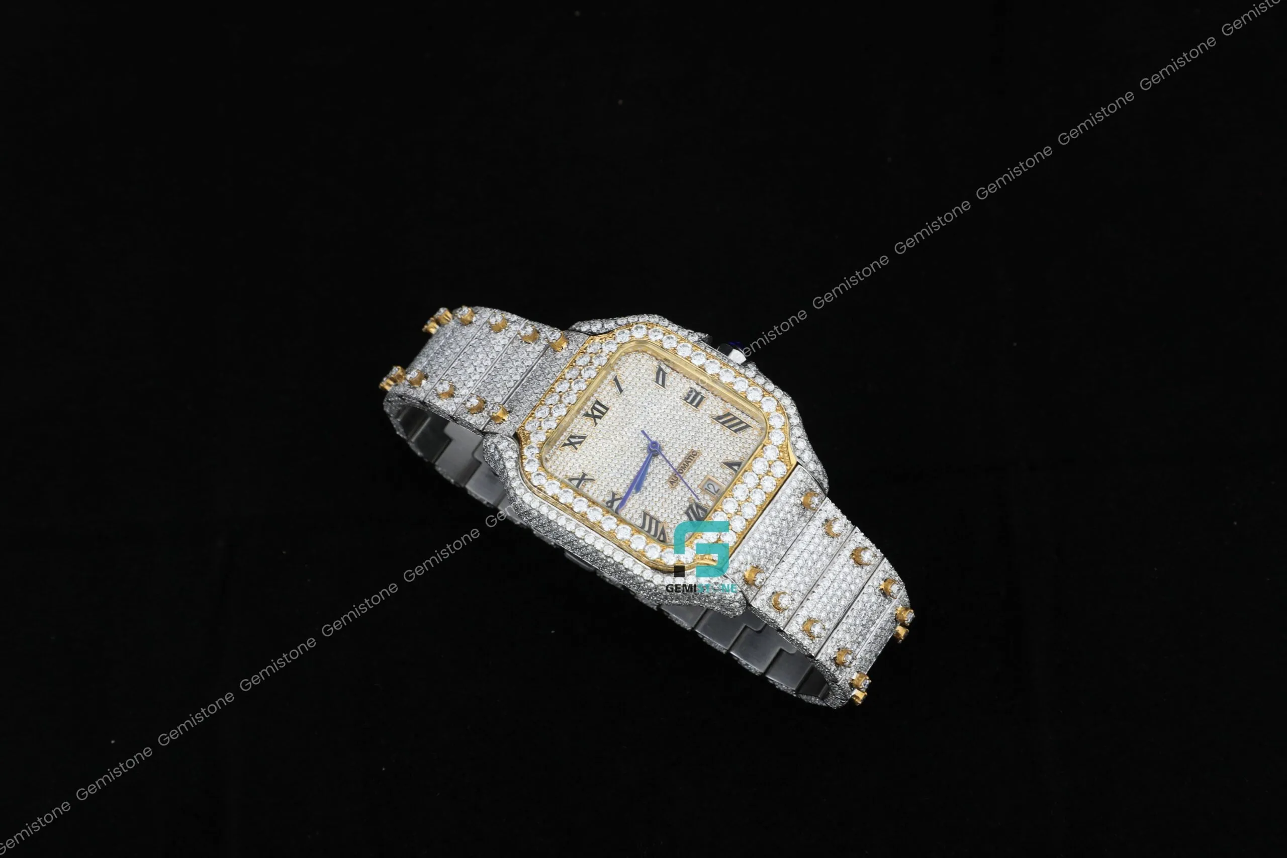 Stainless Steel VVS Fully Bust Down Iced Out Moissanite Watch