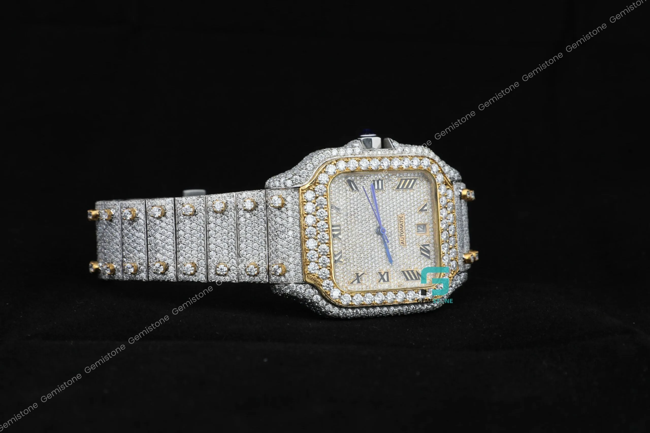 Stainless Steel VVS Fully Bust Down Iced Out Moissanite Watch