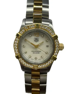 TAG Heuer Aquaracer WAF1450 White MOP Diamond Dial Quartz Women's Watch