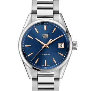 TAG Heuer Blue and Rose Gold Dial 36mm Lady Carrera Watch