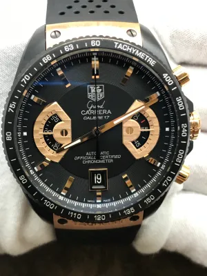 TAG Heuer Grand Carrera Tourneau L.E CAV518C Black Dial Automatic Men's Watch