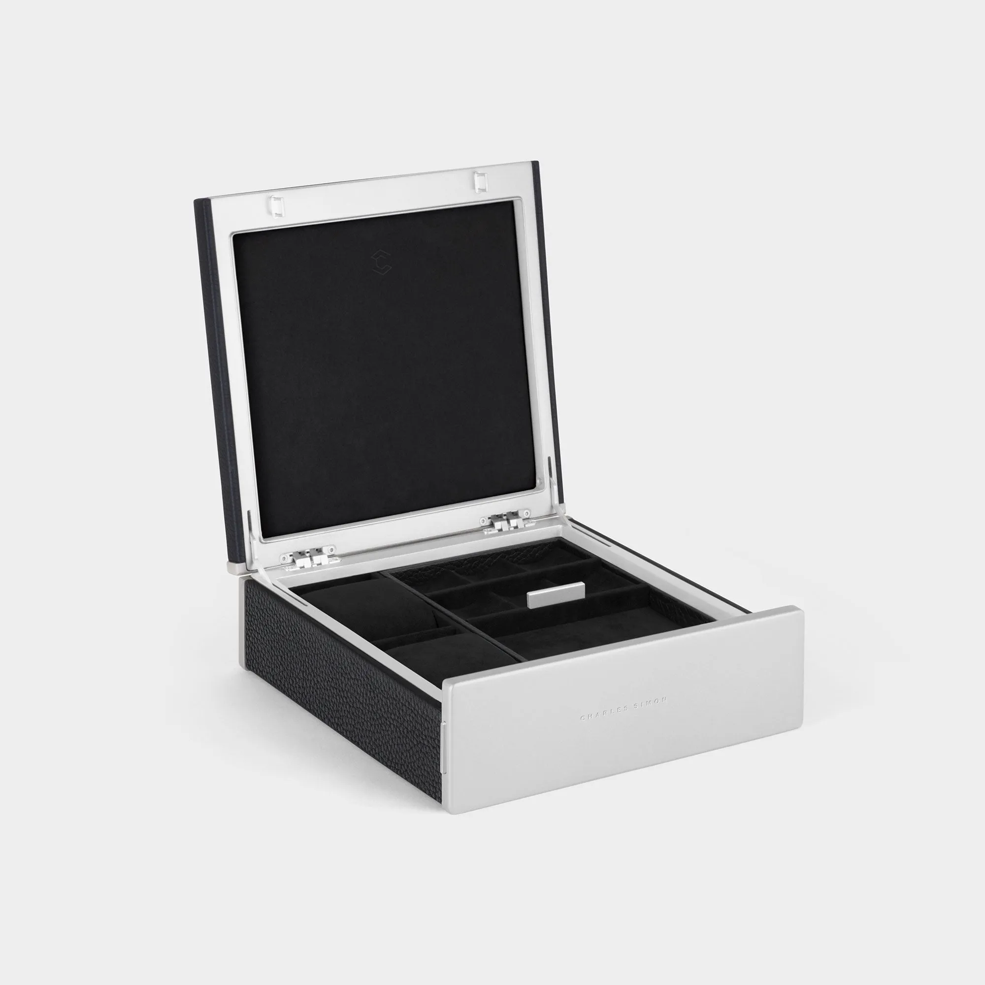 TAYLOR 2 WATCH AND JEWELRY BOX - BLACK / GREY