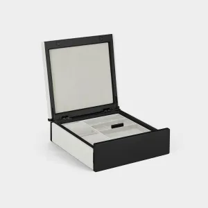 TAYLOR 2 WATCH AND JEWELRY BOX - WHITE / BLACK