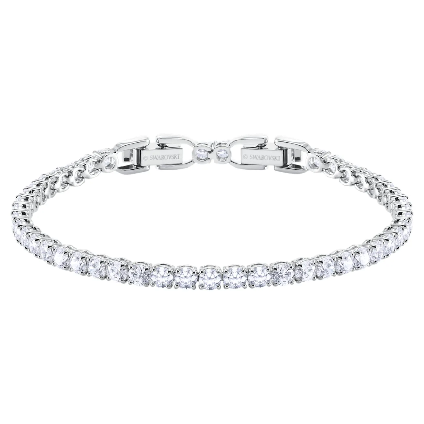 Tennis Deluxe bracelet Round cut, White, Rhodium plated