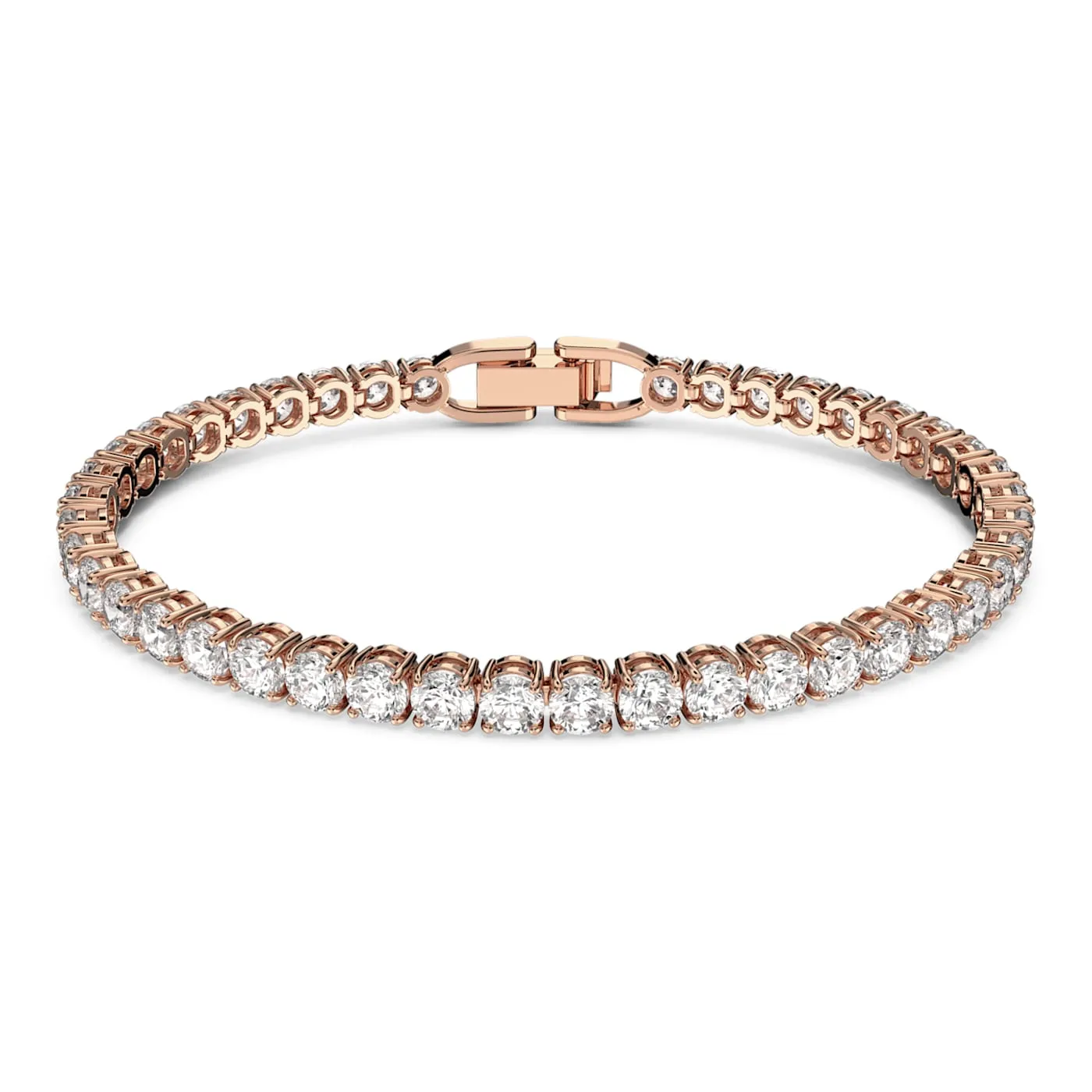 Tennis Deluxe bracelet Round cut, White, Rhodium plated