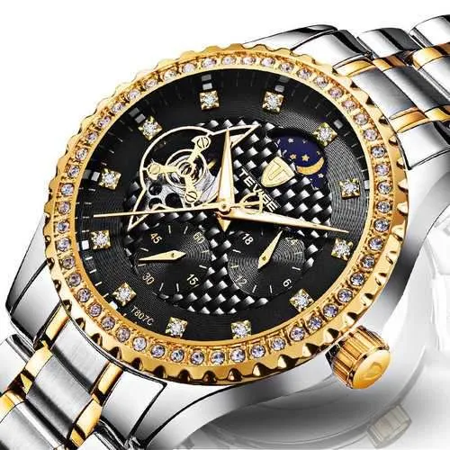 TEVISE T807C Luminous Skeleton Automatic Mechanical Watches