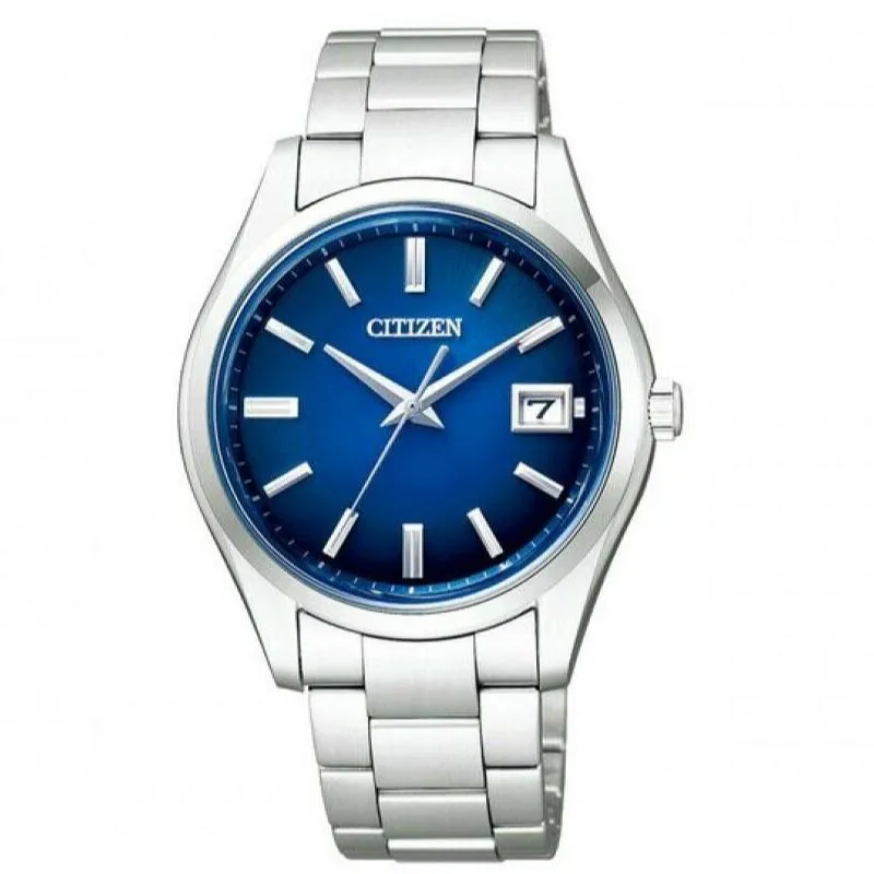The CITIZEN AQ4000-51L Eco Drive Blue Dial Date Stainless Men's WATCH