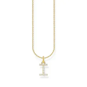 THOMAS SABO Necklace with letter pendant I and white zirconia - gold