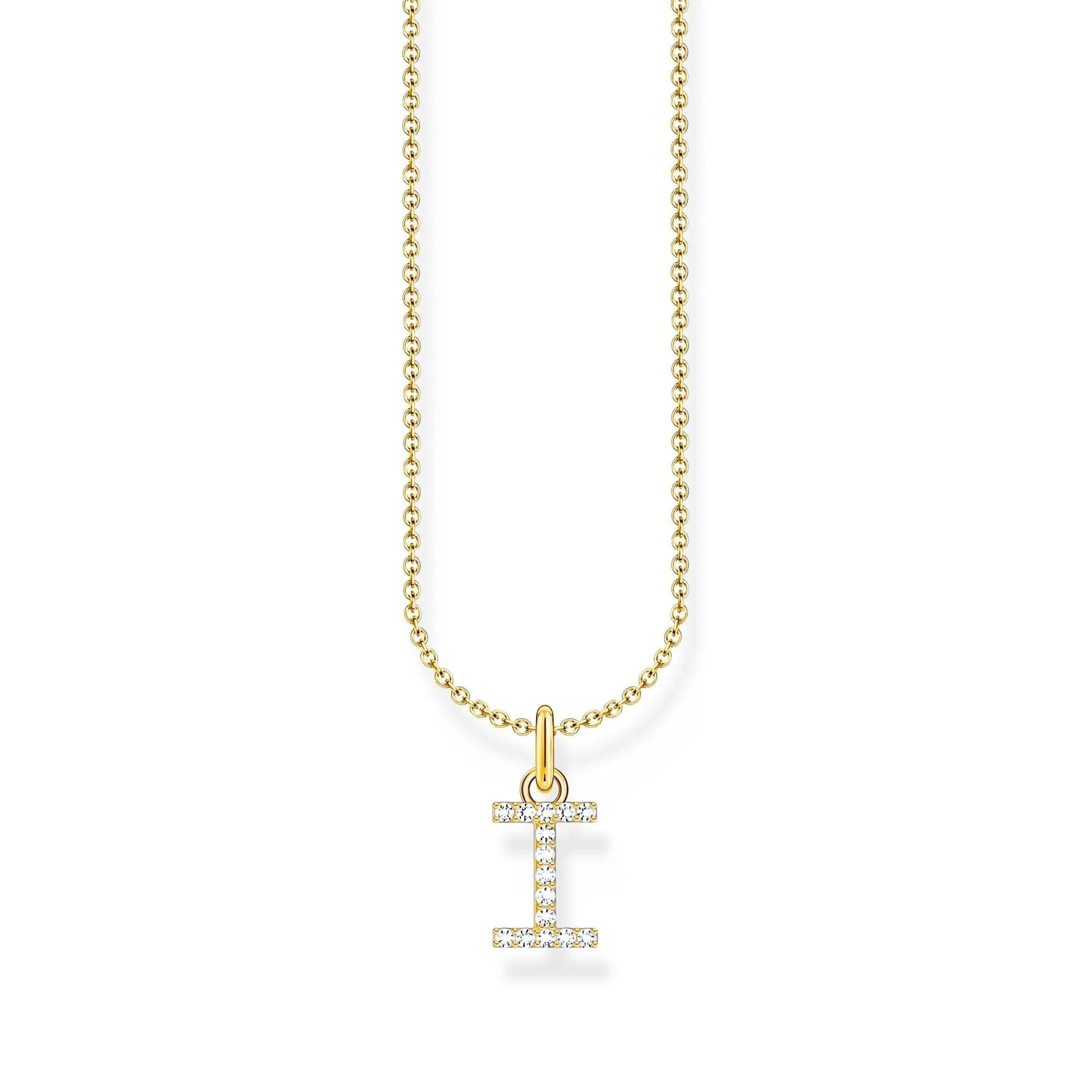 THOMAS SABO Necklace with letter pendant I and white zirconia - gold