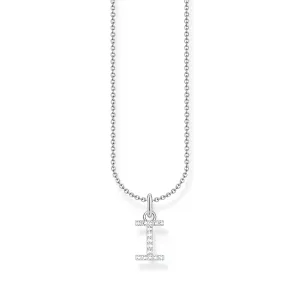 THOMAS SABO Necklace with letter pendant I and white zirconia - silver