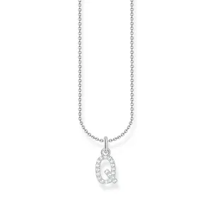 THOMAS SABO Necklace with letter pendant Q and white zirconia - silver