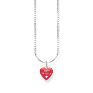 THOMAS SABO Necklace with red heart pendant - silver