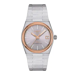 Tissot PRX (35mm) Powermatic 80 Ladies Stainless Steel and 18K Rose Gold Bezel Watch