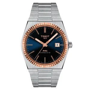 Tissot PRX Powermatic 80 18K Gold bezel Automatic Men's Watch T9314074104100