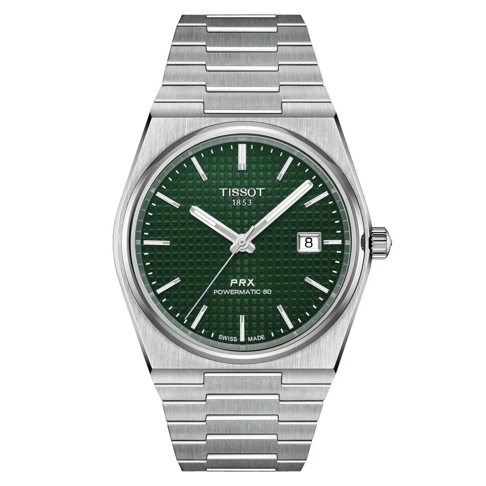 Tissot PRX Powermatic 80 Mens Stainless Steel Green Dial Watch
