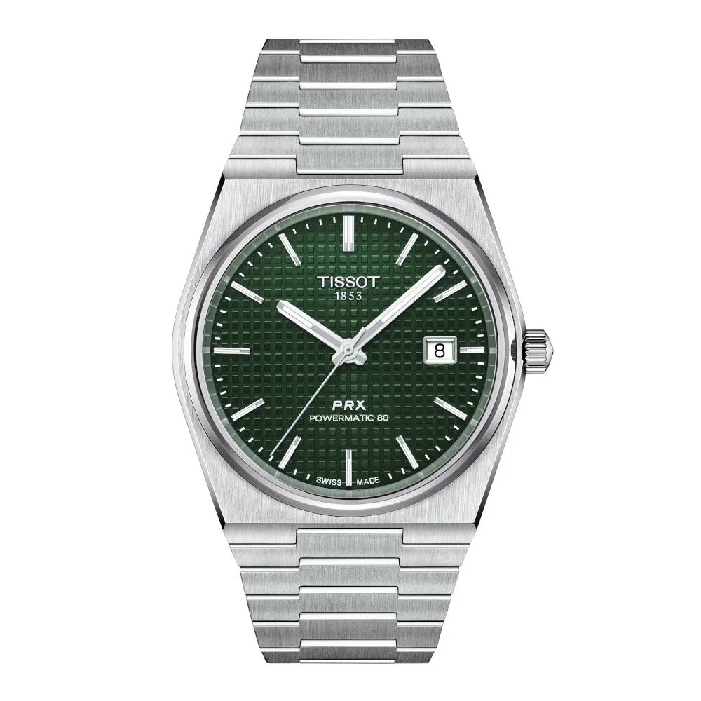 Tissot PRX Powermatic 80 Mens Stainless Steel Green Dial Watch