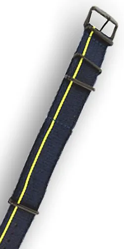 Traser Genuine OEM Blue & Yellow Nylon Strap Black Trim 24mm for Pathfinder