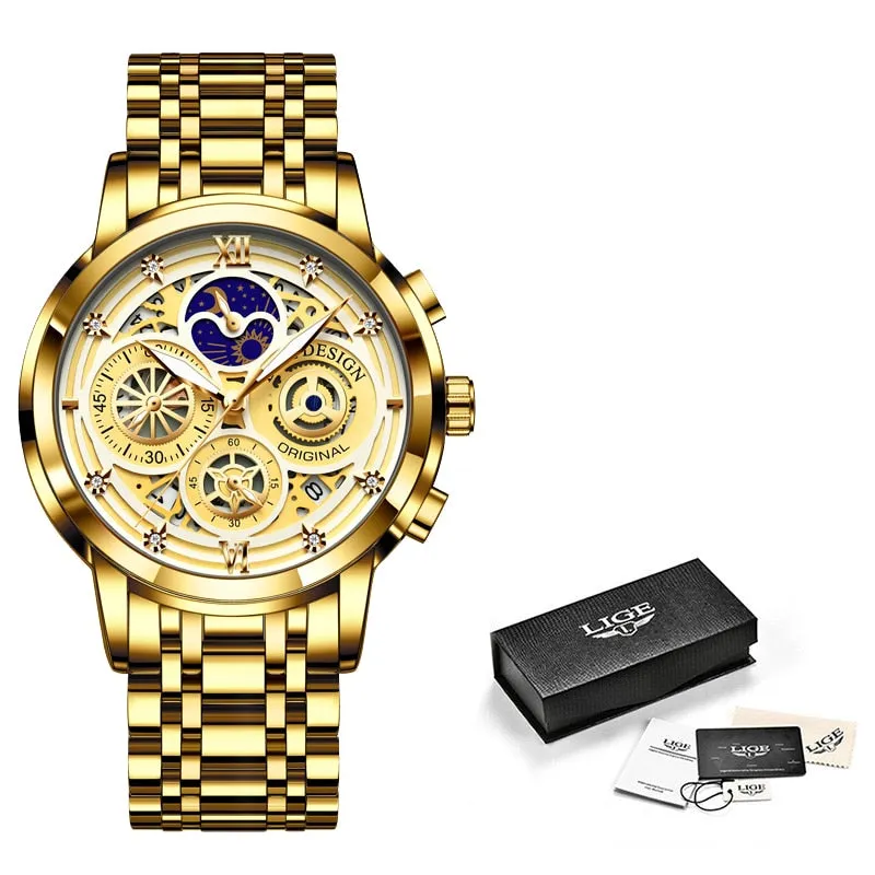 Trendy Women Gold Watch Ladies Bracelet Clock  Bridal Jewelry