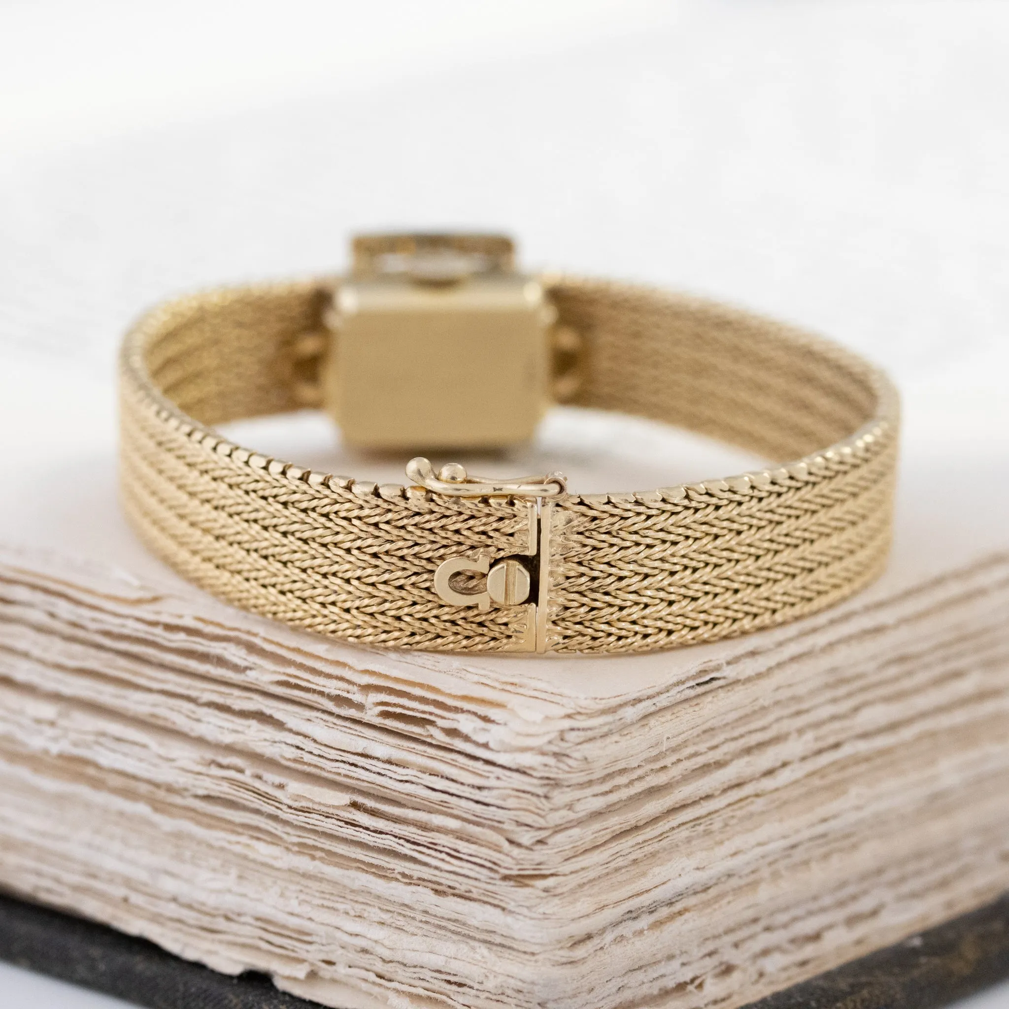 Vintage Diamond Mesh Bracelet Watch by Omega