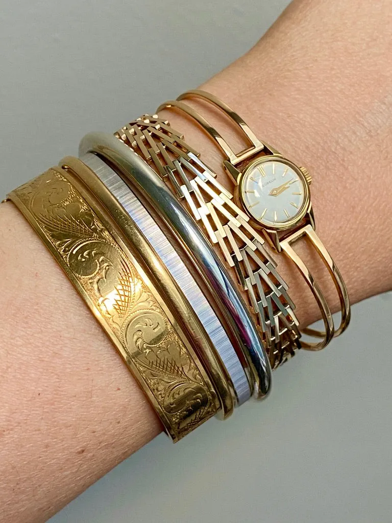 Vintage Ladies Gubelin Watch in 18k gold with bracelet band by Rey Urban 1960 - 6.25 inch interior