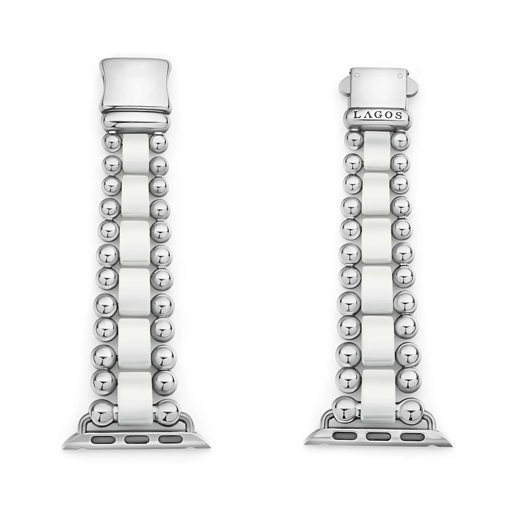 White Ceramic and Stainless Steel Watch Bracelet-38-45mm