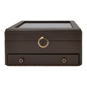 Wolf Designs Earth Watch Stand Box in Coffee