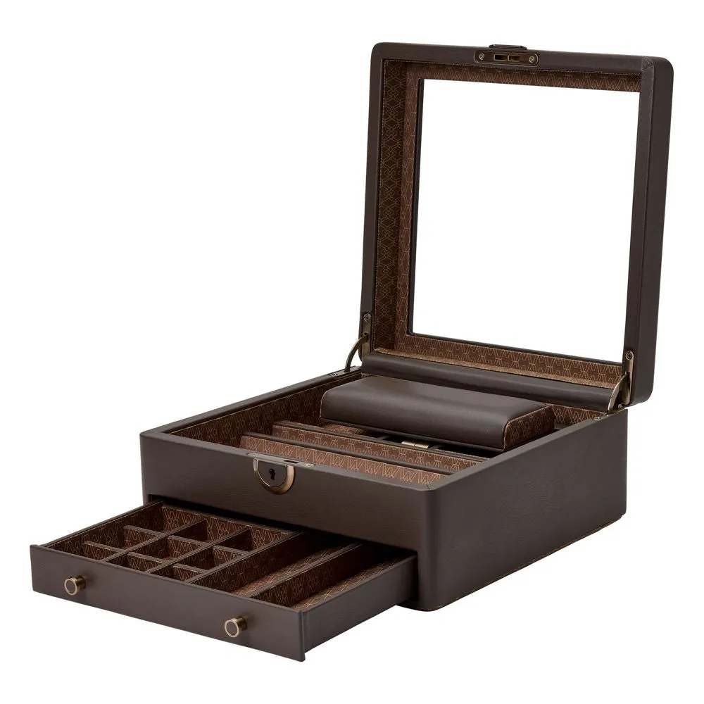 Wolf Designs Earth Watch Stand Box in Coffee