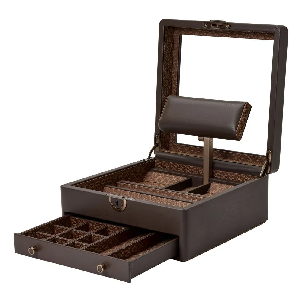 Wolf Designs Earth Watch Stand Box in Coffee