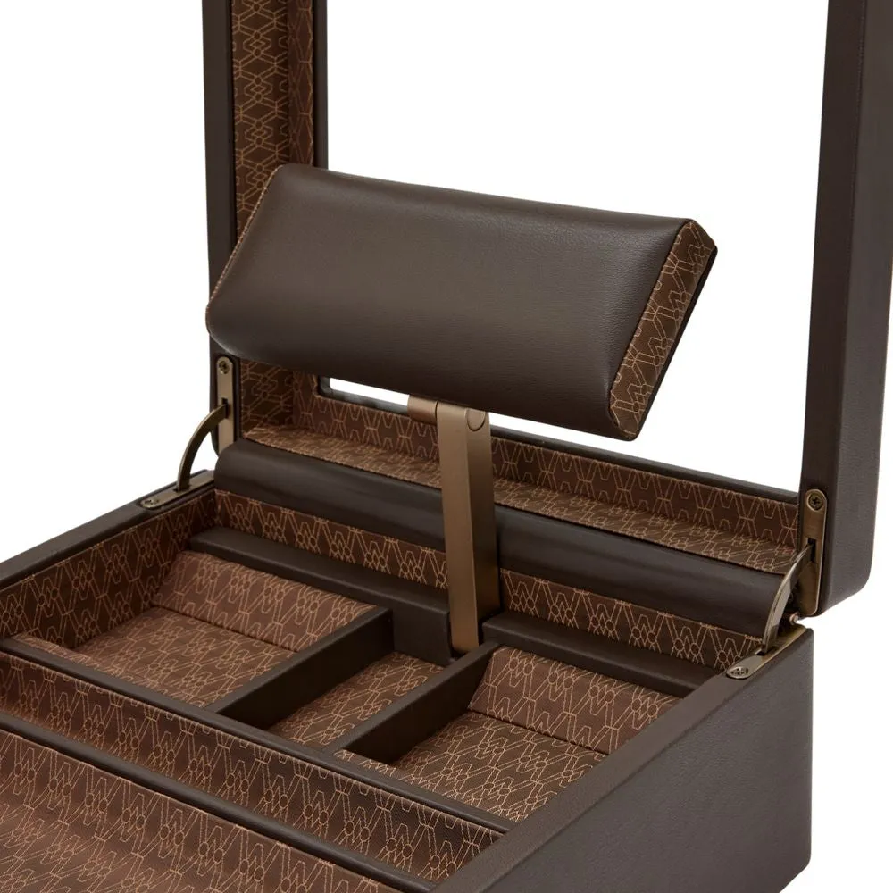 Wolf Designs Earth Watch Stand Box in Coffee