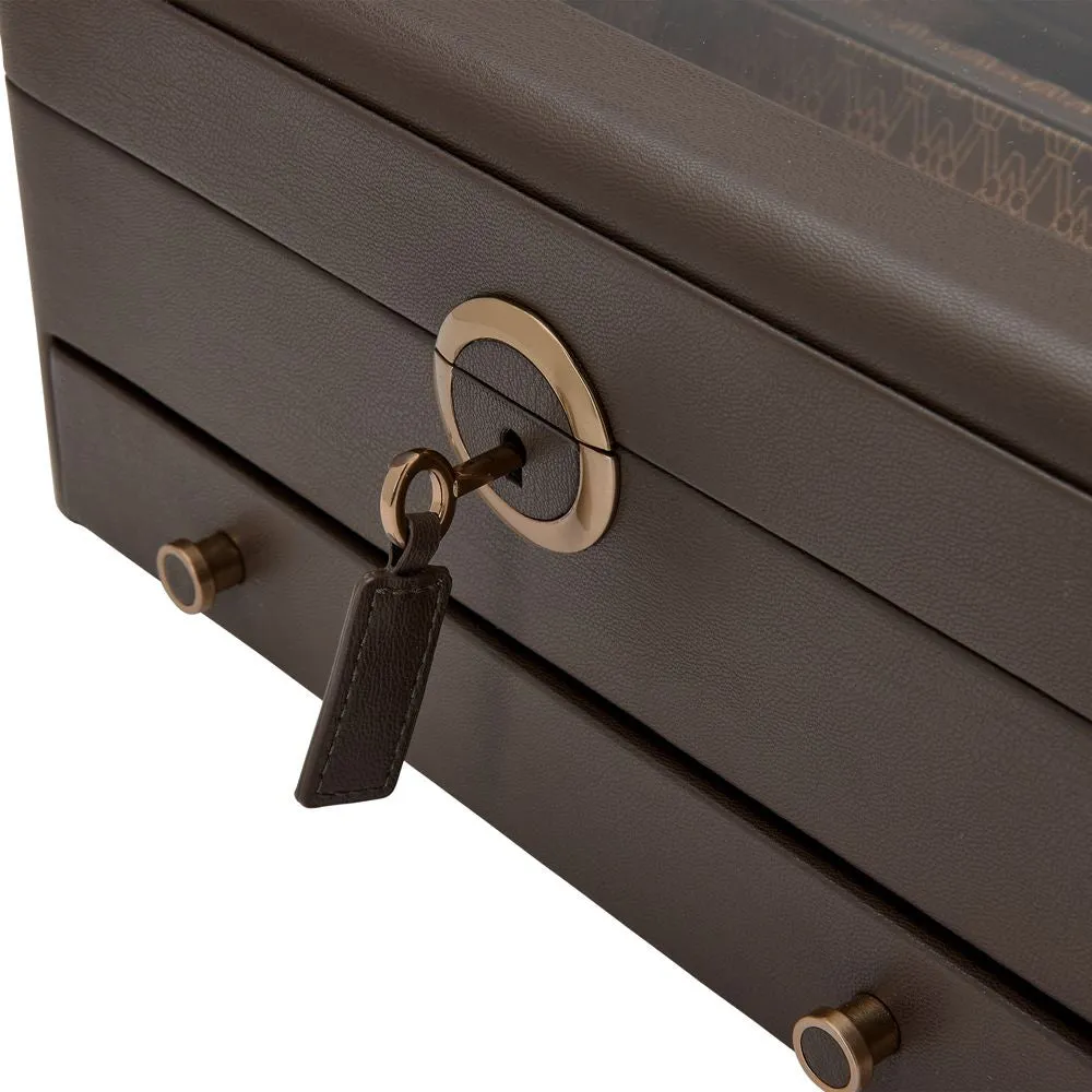 Wolf Designs Earth Watch Stand Box in Coffee