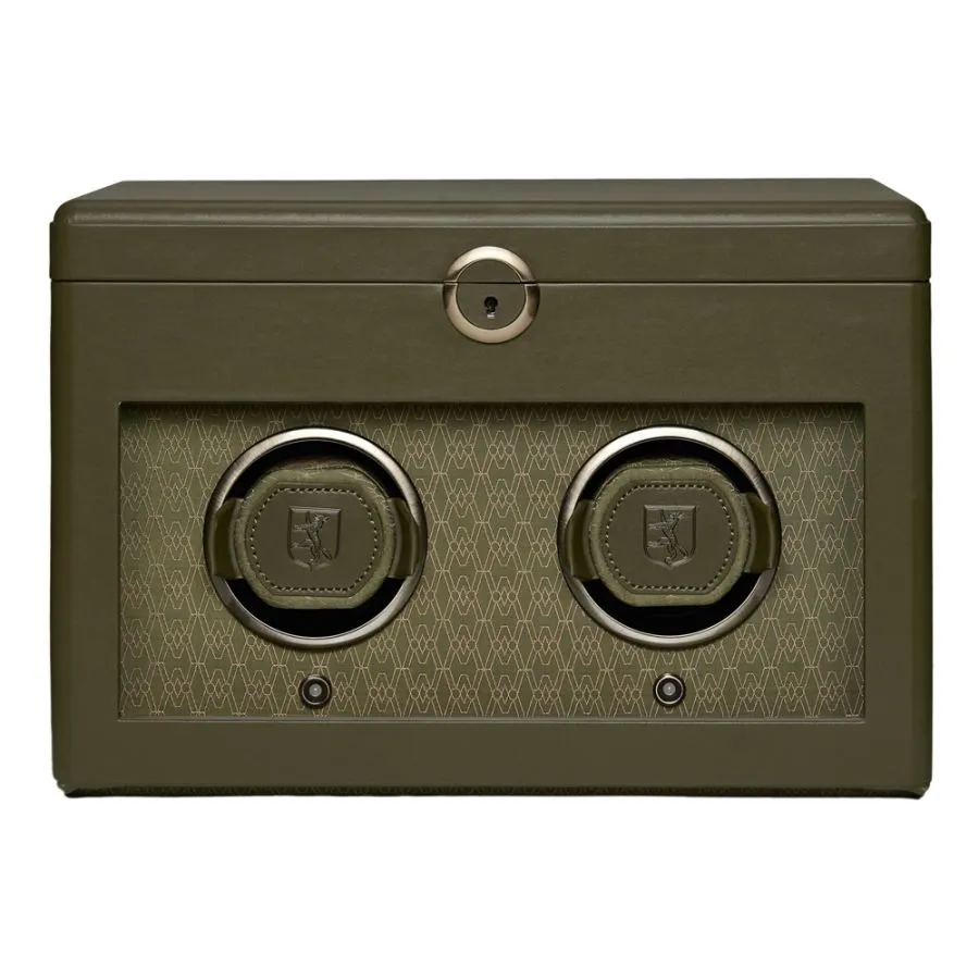 Wolf Earth Double Watch Winder - Olive Green