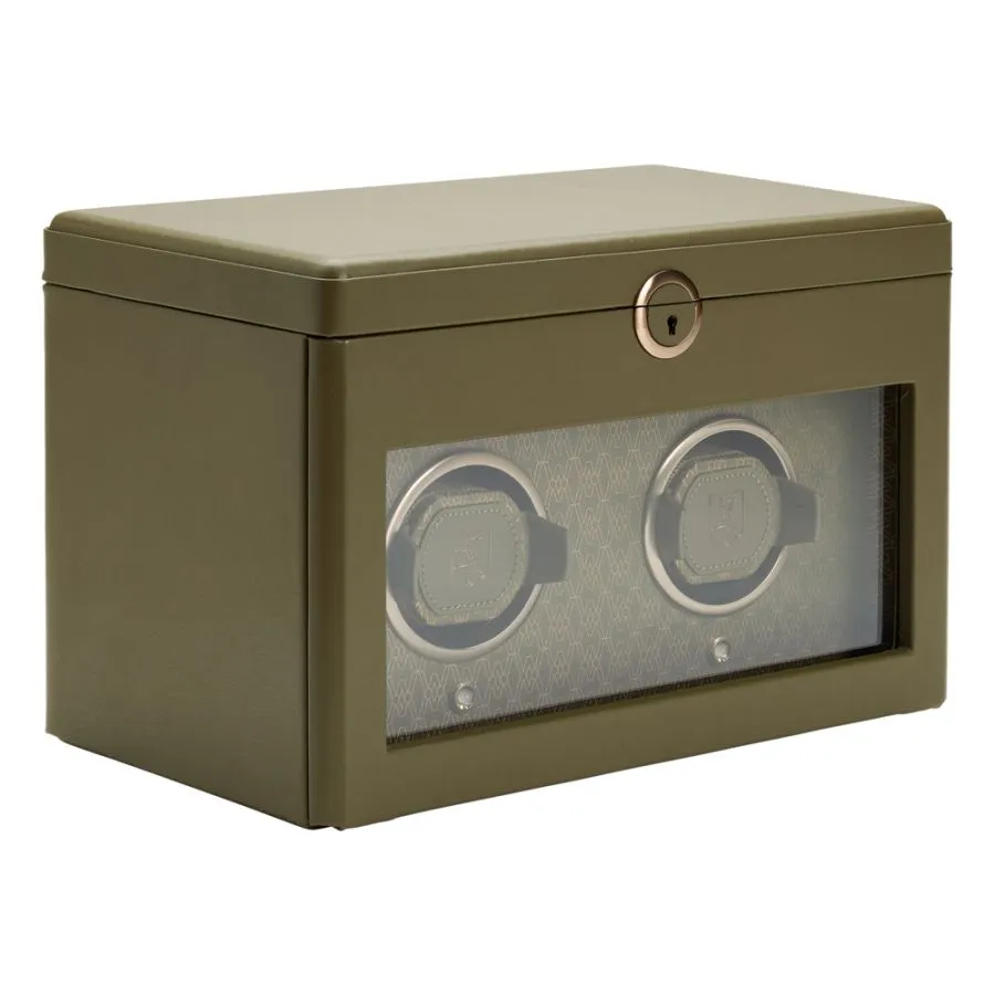 Wolf Earth Double Watch Winder - Olive Green