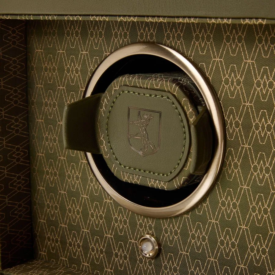 Wolf Earth Double Watch Winder - Olive Green