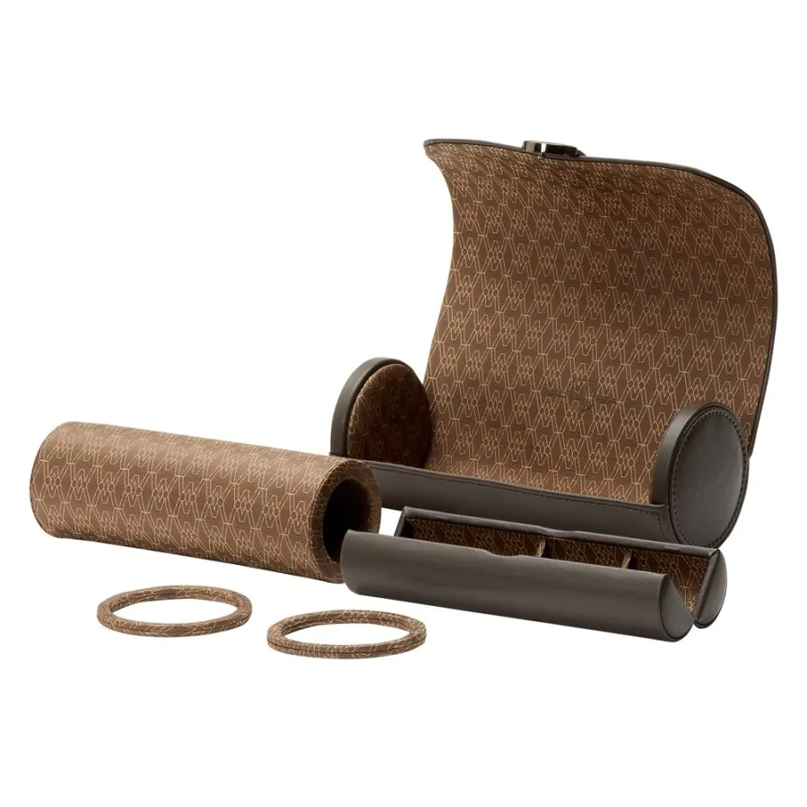 Wolf Earth Triple Watch Roll - Brown