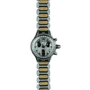 Women's Watch - Aire Parlay Swiss Made Quartz Chronograph Full White and Yellow Diamonds