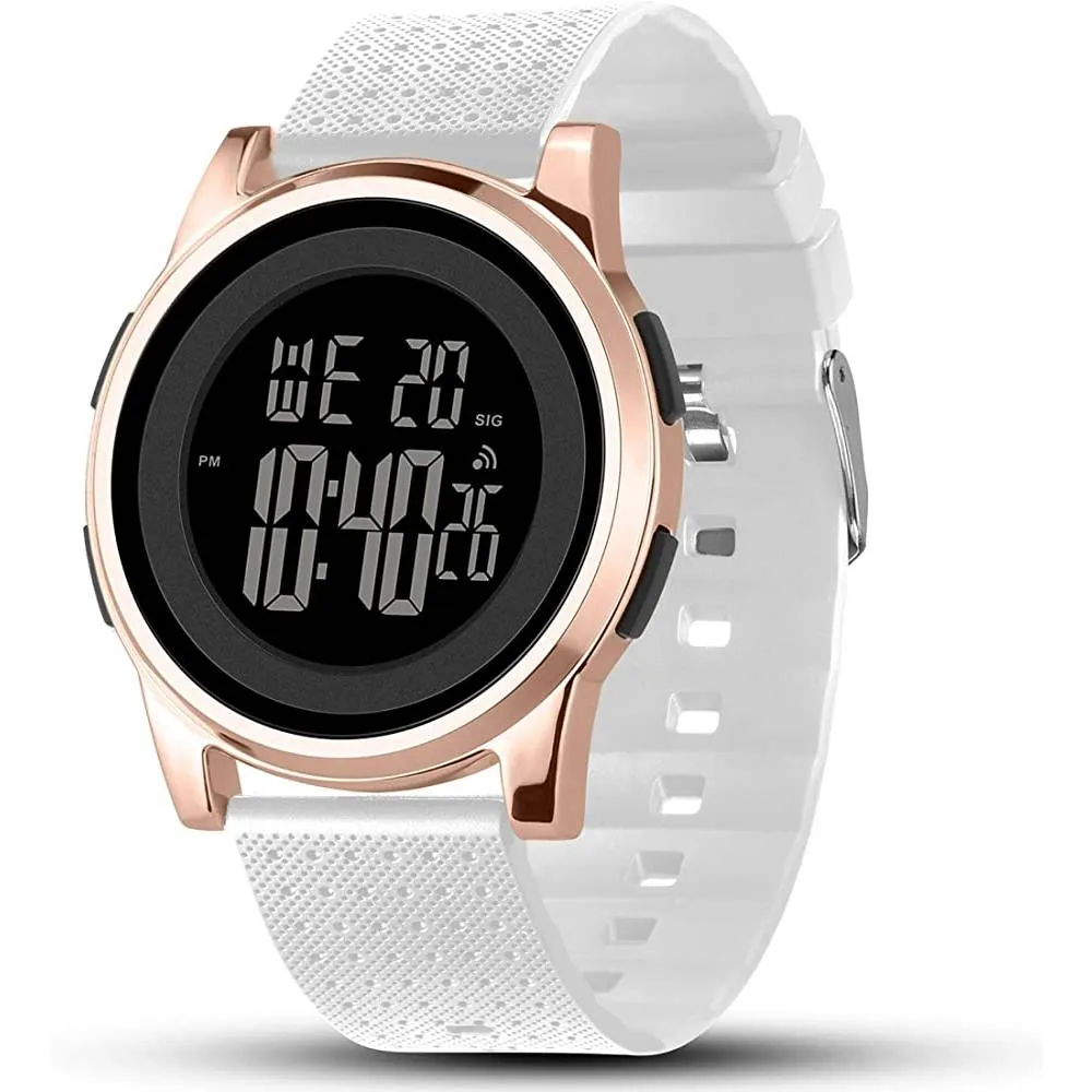 YUINK Mens Watch Ultra-Thin Digital Sports Watch Waterproof Stainless Steel Fashion Wrist Watch for Men Women