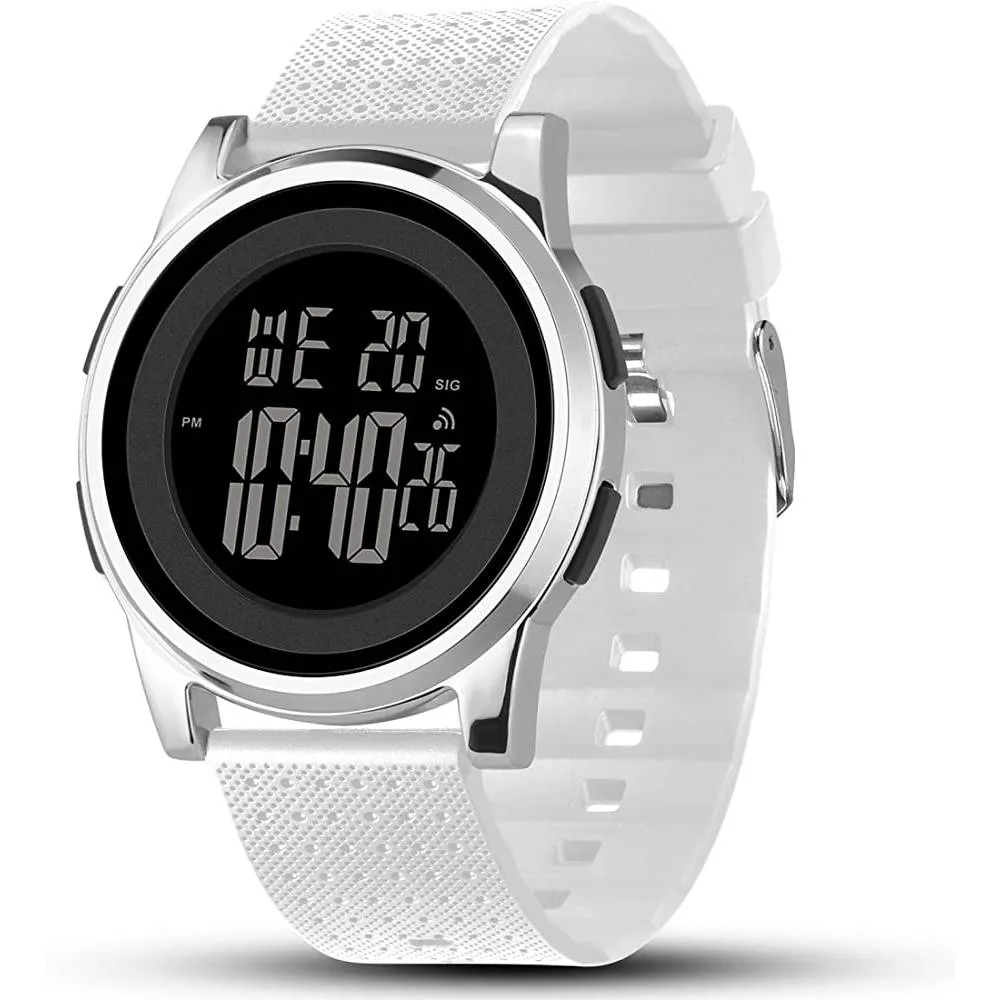 YUINK Mens Watch Ultra-Thin Digital Sports Watch Waterproof Stainless Steel Fashion Wrist Watch for Men Women