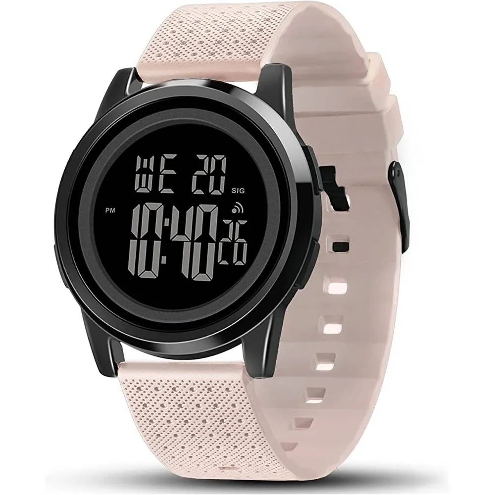 YUINK Mens Watch Ultra-Thin Digital Sports Watch Waterproof Stainless Steel Fashion Wrist Watch for Men Women