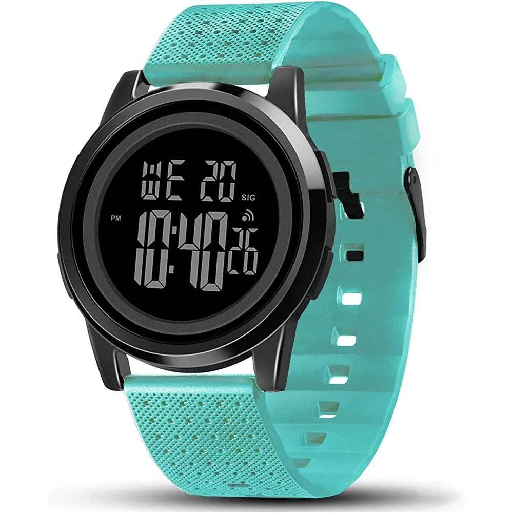YUINK Mens Watch Ultra-Thin Digital Sports Watch Waterproof Stainless Steel Fashion Wrist Watch for Men Women