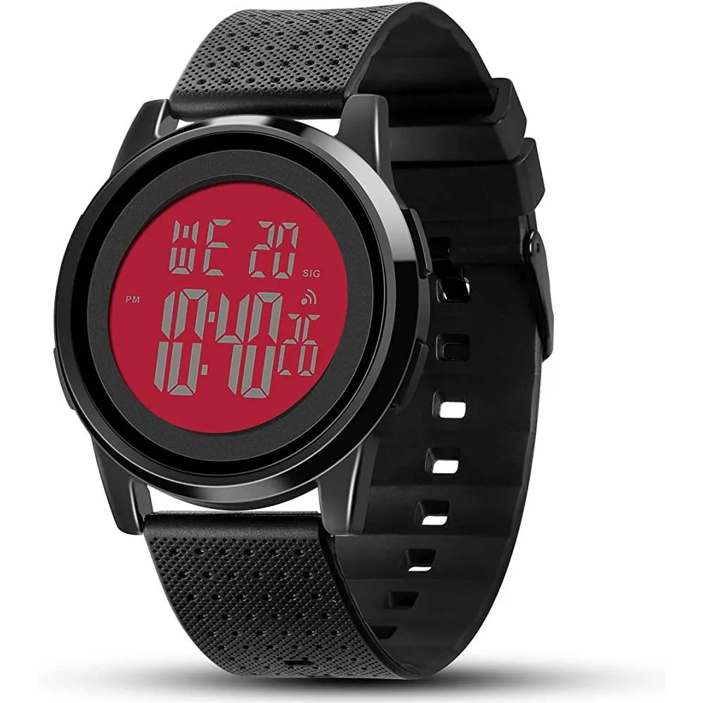 YUINK Mens Watch Ultra-Thin Digital Sports Watch Waterproof Stainless Steel Fashion Wrist Watch for Men Women