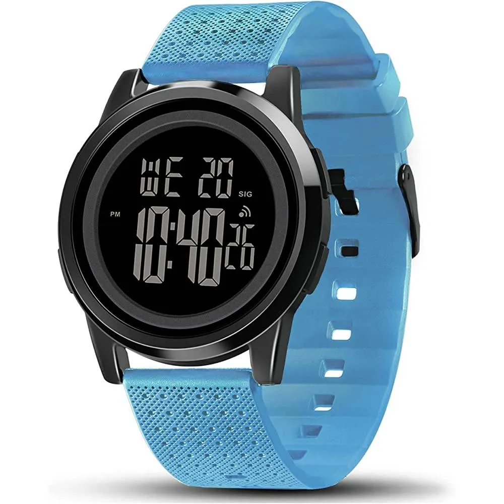 YUINK Mens Watch Ultra-Thin Digital Sports Watch Waterproof Stainless Steel Fashion Wrist Watch for Men Women