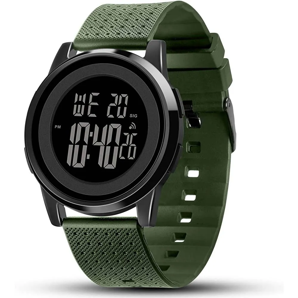 YUINK Mens Watch Ultra-Thin Digital Sports Watch Waterproof Stainless Steel Fashion Wrist Watch for Men Women