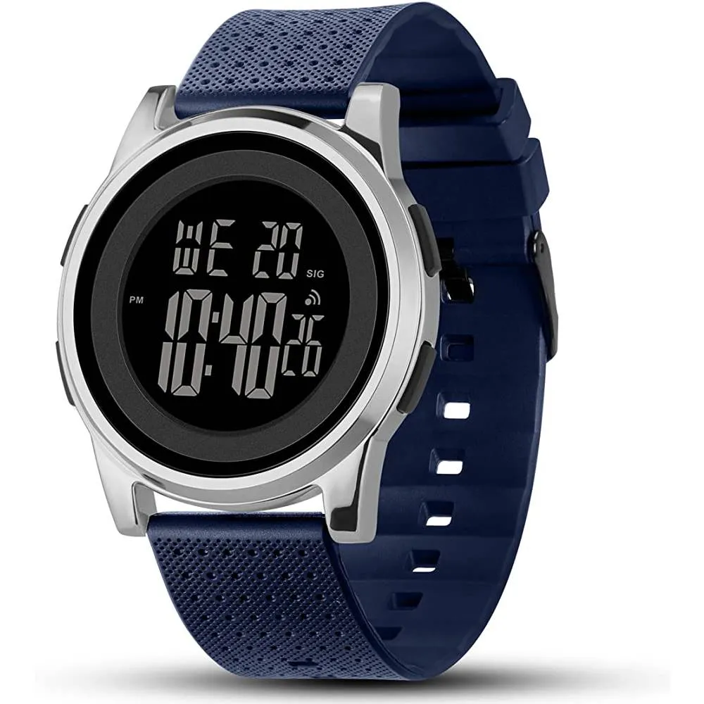 YUINK Mens Watch Ultra-Thin Digital Sports Watch Waterproof Stainless Steel Fashion Wrist Watch for Men Women