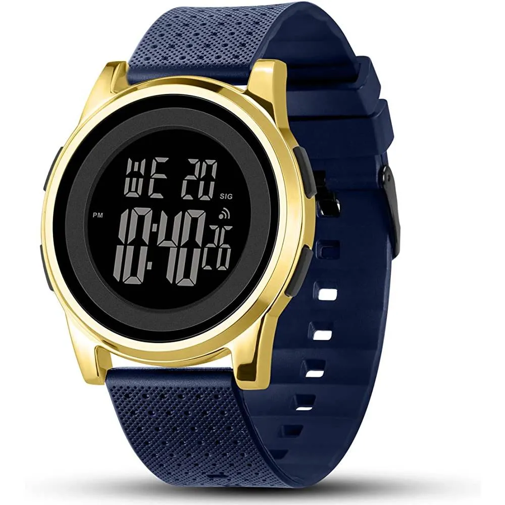 YUINK Mens Watch Ultra-Thin Digital Sports Watch Waterproof Stainless Steel Fashion Wrist Watch for Men Women