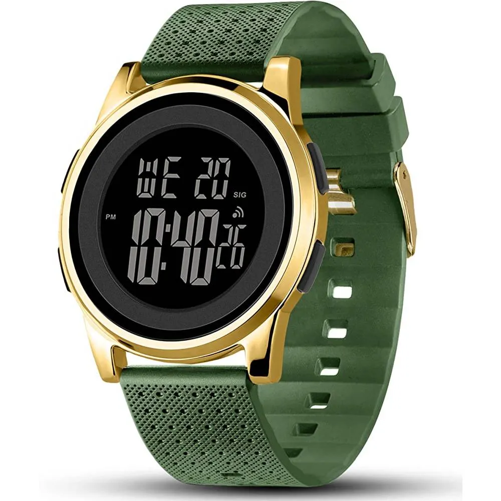YUINK Mens Watch Ultra-Thin Digital Sports Watch Waterproof Stainless Steel Fashion Wrist Watch for Men Women