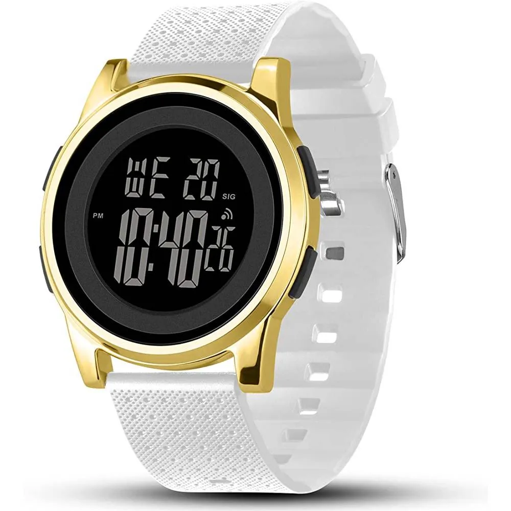 YUINK Mens Watch Ultra-Thin Digital Sports Watch Waterproof Stainless Steel Fashion Wrist Watch for Men Women